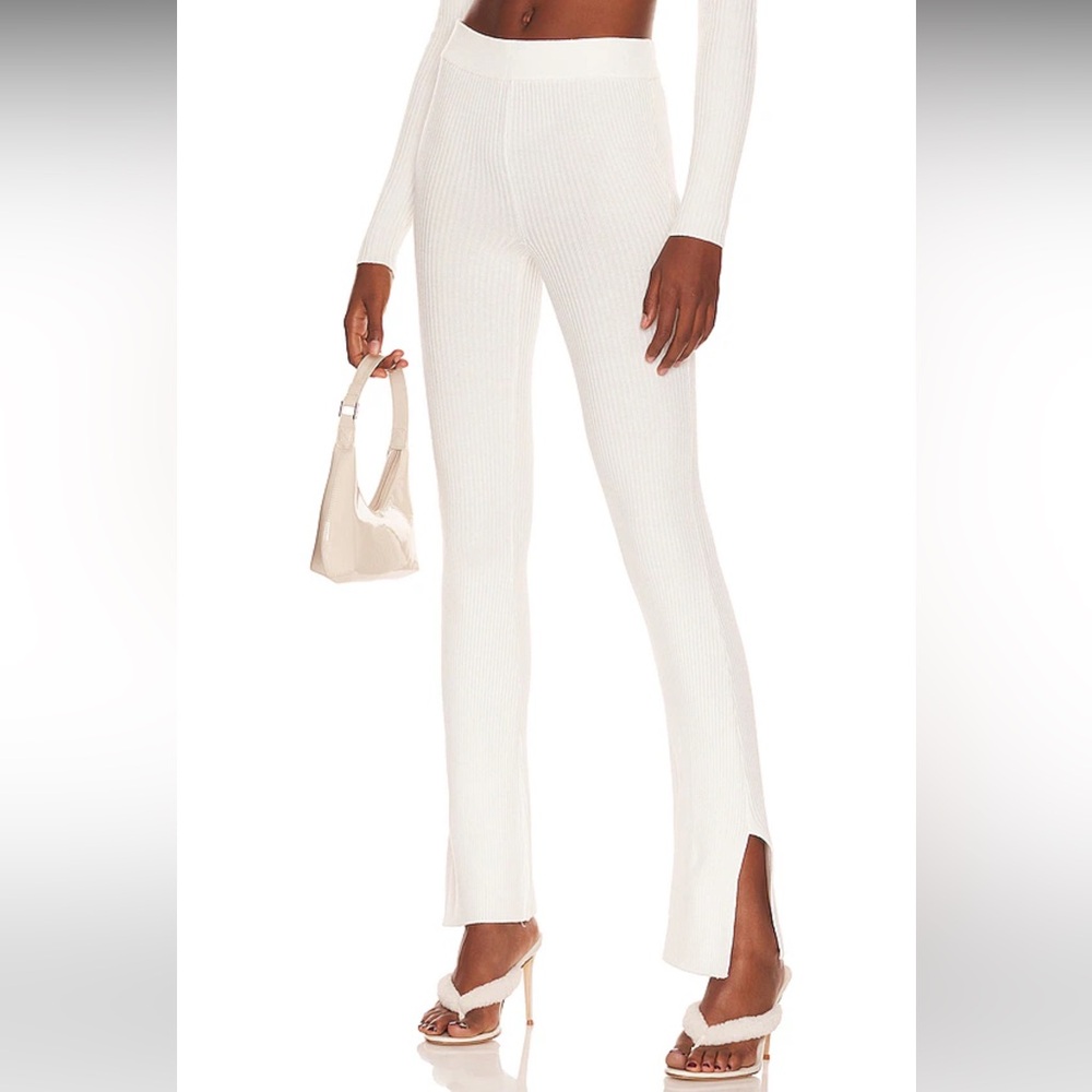 Camila Coelho Titus Knit Pants in Ivory